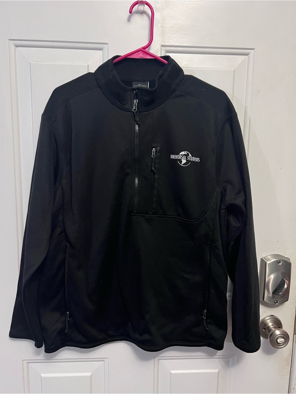 Universal Studios Men’s Small Black Softshell Jacket Full Zip 3 Zipper Pockets
